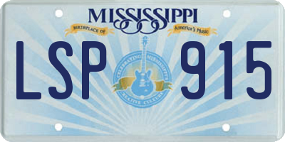 MS license plate LSP915