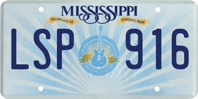 MS license plate LSP916