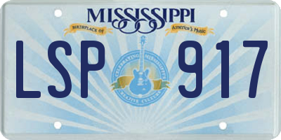 MS license plate LSP917