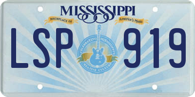 MS license plate LSP919