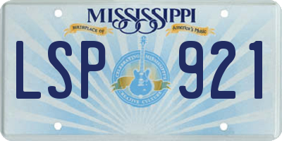 MS license plate LSP921