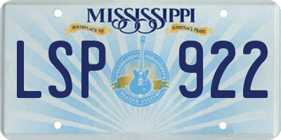 MS license plate LSP922