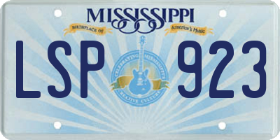 MS license plate LSP923