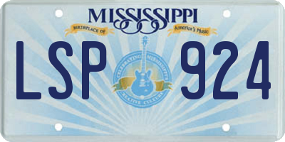 MS license plate LSP924