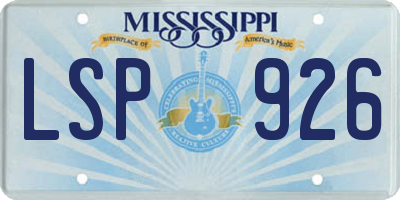 MS license plate LSP926