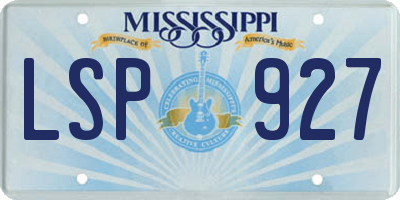 MS license plate LSP927