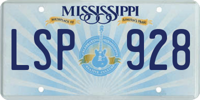 MS license plate LSP928