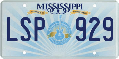 MS license plate LSP929