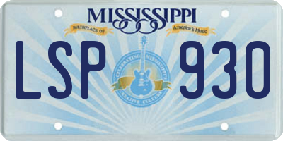 MS license plate LSP930