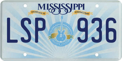 MS license plate LSP936