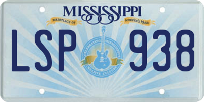 MS license plate LSP938