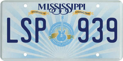 MS license plate LSP939