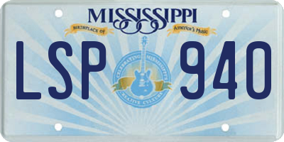 MS license plate LSP940