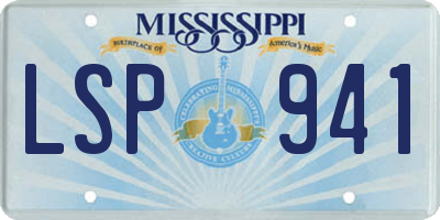 MS license plate LSP941