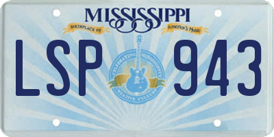 MS license plate LSP943