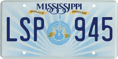 MS license plate LSP945