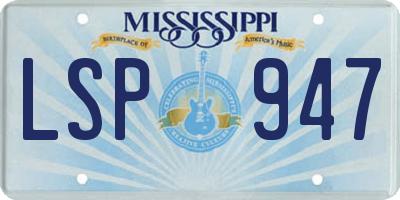 MS license plate LSP947