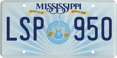 MS license plate LSP950