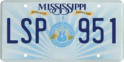 MS license plate LSP951