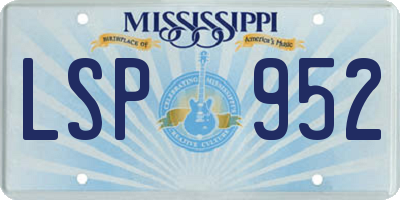 MS license plate LSP952
