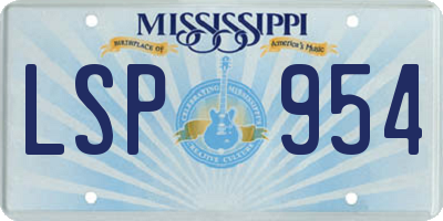 MS license plate LSP954
