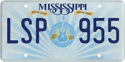 MS license plate LSP955