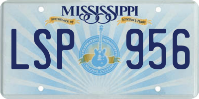 MS license plate LSP956