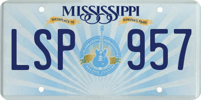 MS license plate LSP957
