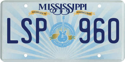 MS license plate LSP960