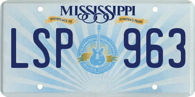 MS license plate LSP963
