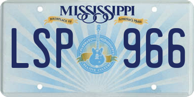 MS license plate LSP966