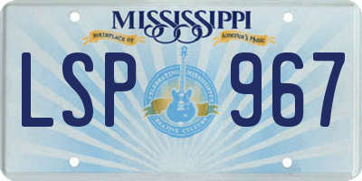 MS license plate LSP967