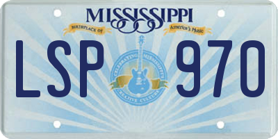 MS license plate LSP970