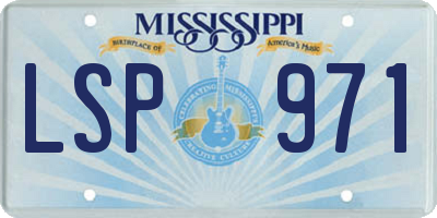 MS license plate LSP971