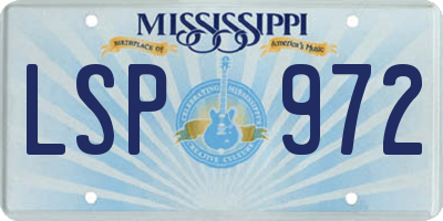 MS license plate LSP972