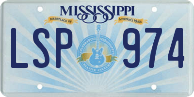 MS license plate LSP974