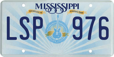 MS license plate LSP976