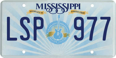 MS license plate LSP977