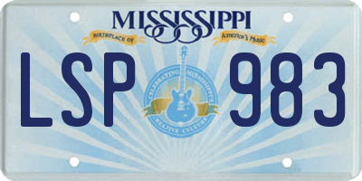 MS license plate LSP983
