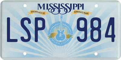 MS license plate LSP984