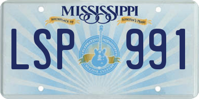 MS license plate LSP991