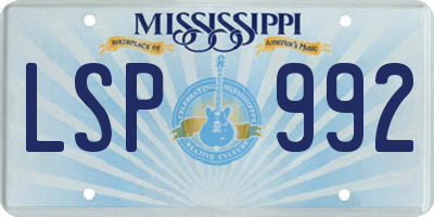 MS license plate LSP992