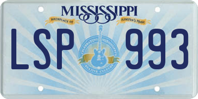 MS license plate LSP993