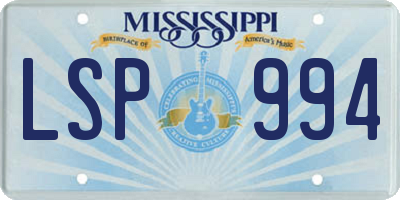 MS license plate LSP994