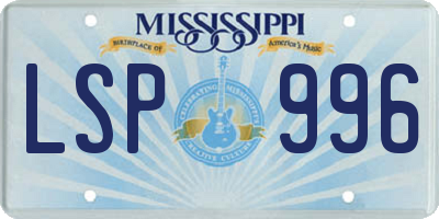 MS license plate LSP996