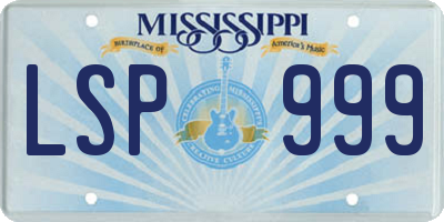 MS license plate LSP999