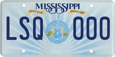 MS license plate LSQ000