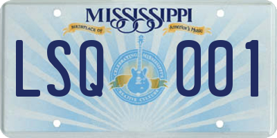 MS license plate LSQ001