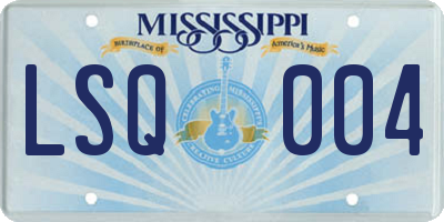 MS license plate LSQ004