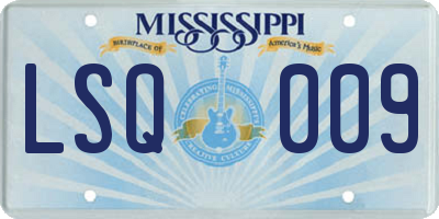 MS license plate LSQ009